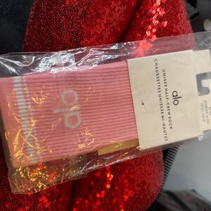 ALO Pink Crew Socks
